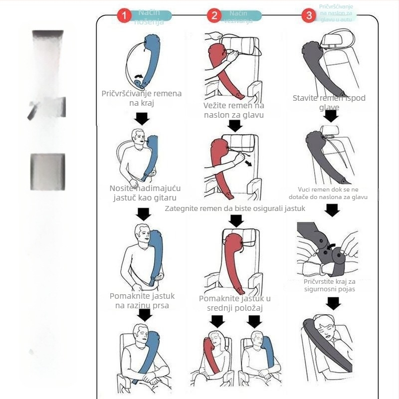 Putni jastuk u obliku luka, napuhljiv, PVC ekološki materijal, model 6086, težina 160 g