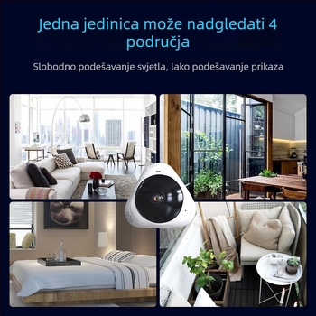 Unutarnja bežična Wi-Fi kamera s 360° panoramskim fisheye, objektiv 2.8 mm, 960P HD, IR noćni vid do 10 m, napajanje 5V