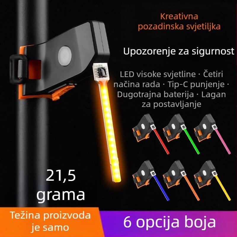 Stražnje svjetlo za bicikl za noćnu vožnju – visoka svjetlina, sigurnosni indikator za MTB – TANJIHAI licencirana privatna marka