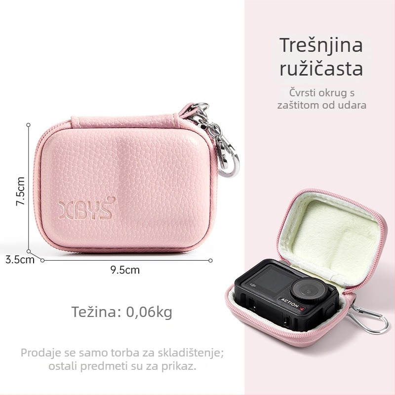 PU čvrsta zaštitna kutija za DJI Action 5 Pro i Action 4/3 kameru, model FD002, težina 45 g