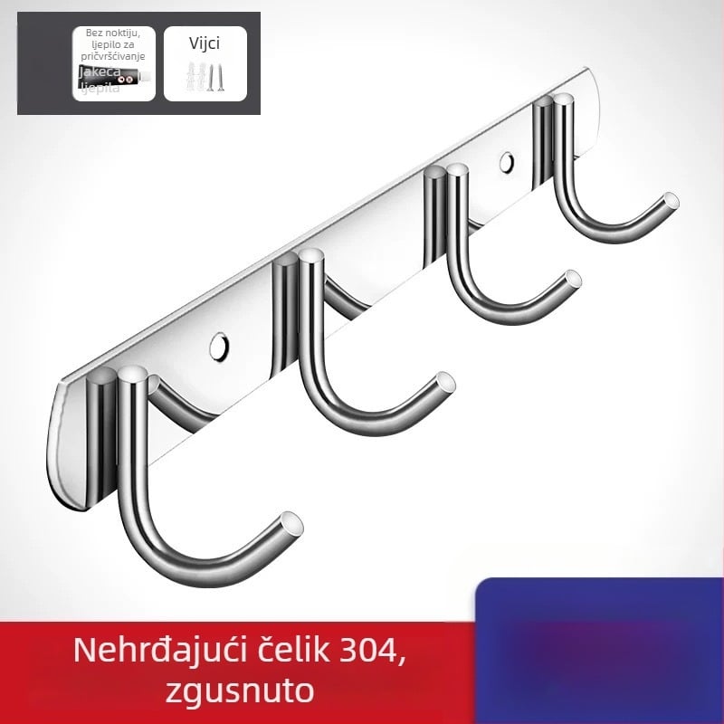 Bezbušični 304 nehrđajući čelični kukovi za vrata kuhinje i kupaonice — zidno skladištenje i vješanje odjeće, jednostavan moderni stil, CUPC certifikat