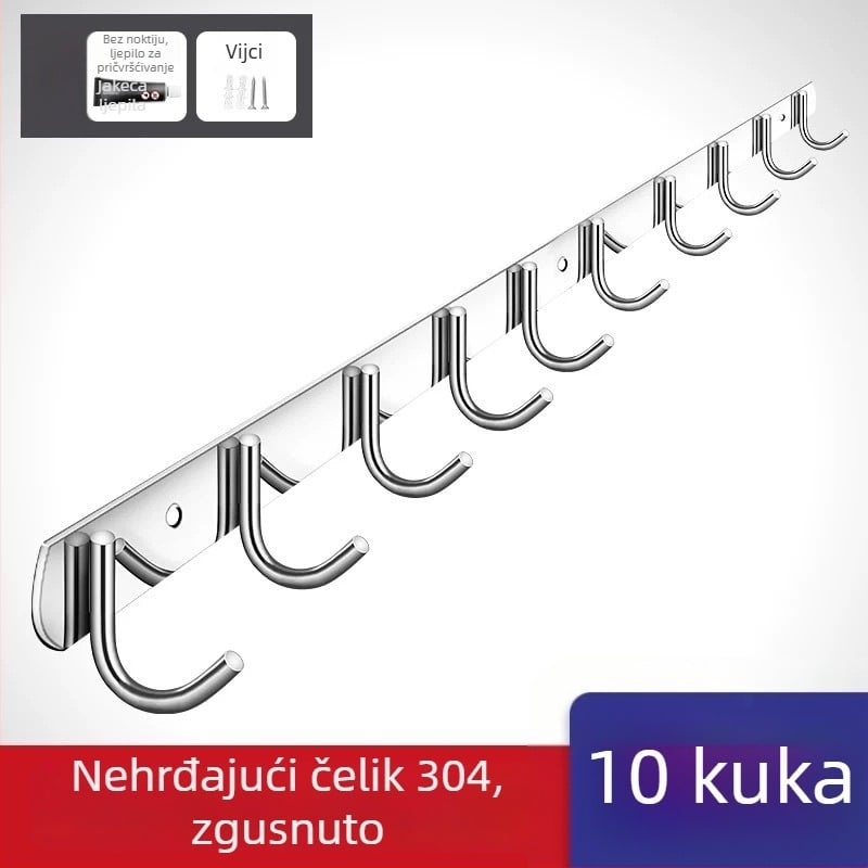 Bezbušični 304 nehrđajući čelični kukovi za vrata kuhinje i kupaonice — zidno skladištenje i vješanje odjeće, jednostavan moderni stil, CUPC certifikat