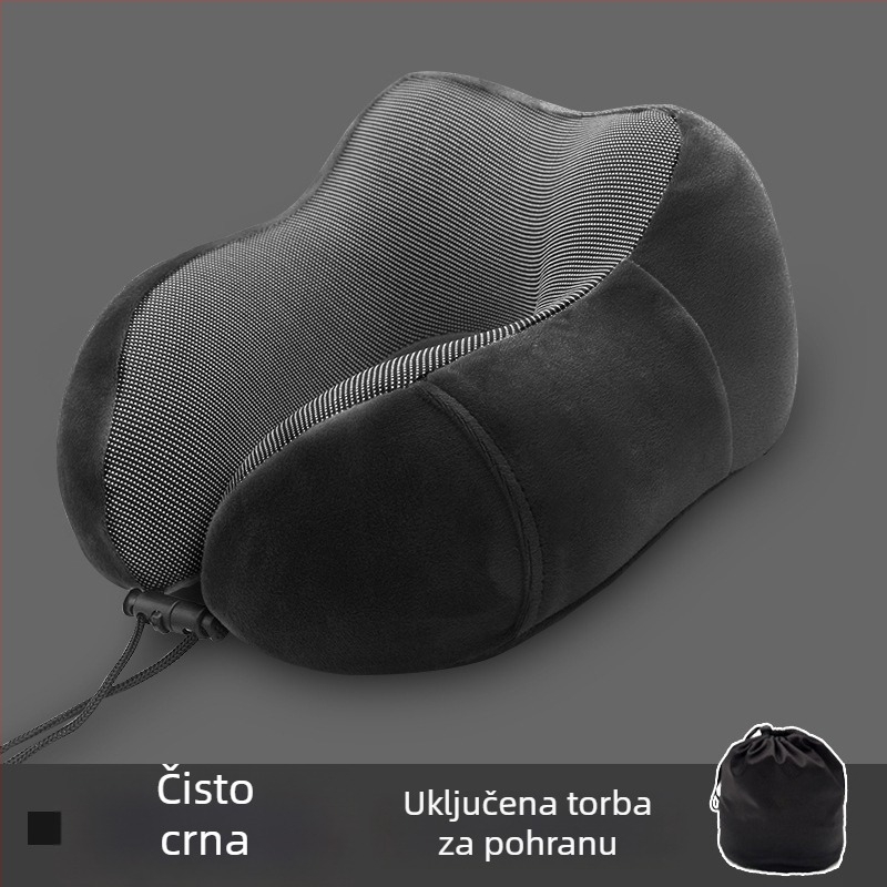 U-oblik jastuka za vrat s memorijskom pjenom i navlakom od pamuka, za odrasle, putovanja z avionom