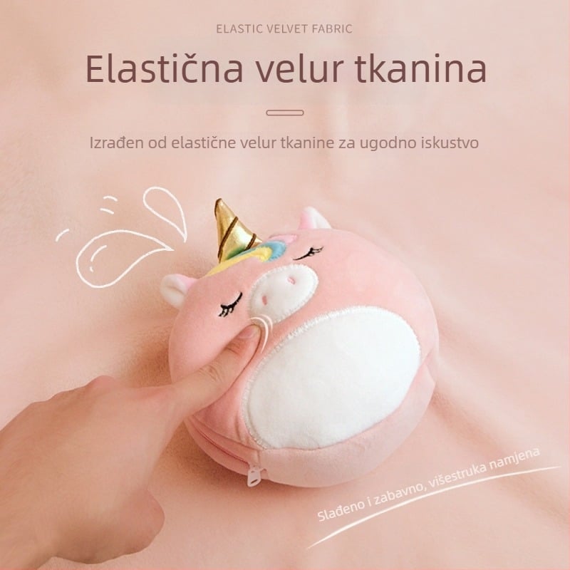 U-oblikovani putni jastuk za vrat s maskom za oči; punilo: poliester vlakna; materijal: poliester-pamuk; težina: 0–0.5 kg; visina: 5.1–10 cm