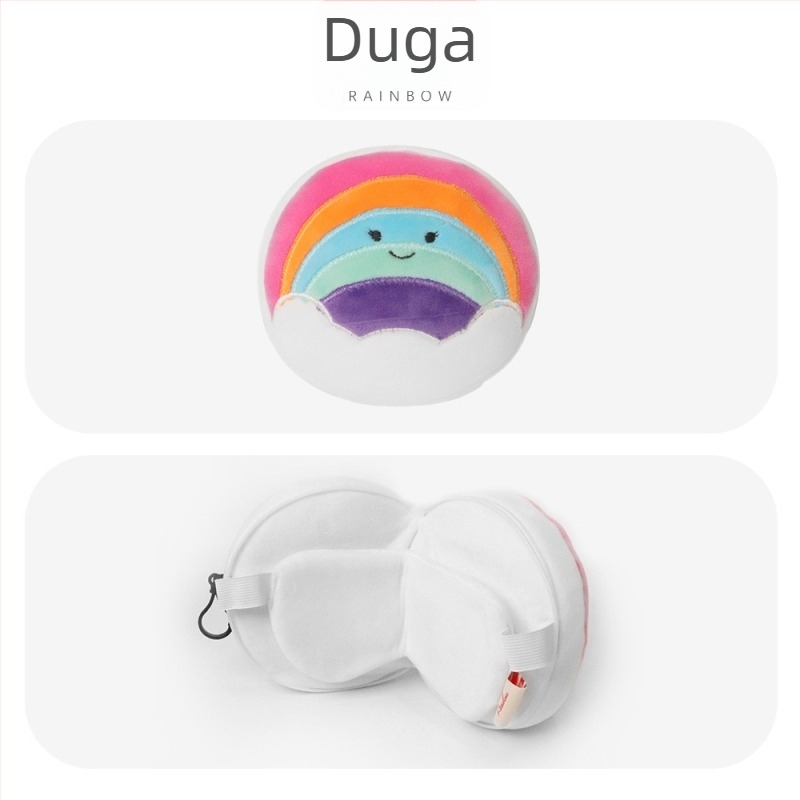 U-oblikovani putni jastuk za vrat s maskom za oči; punilo: poliester vlakna; materijal: poliester-pamuk; težina: 0–0.5 kg; visina: 5.1–10 cm