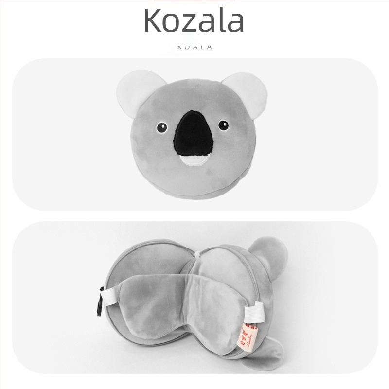 U-oblikovani putni jastuk za vrat s maskom za oči; punilo: poliester vlakna; materijal: poliester-pamuk; težina: 0–0.5 kg; visina: 5.1–10 cm