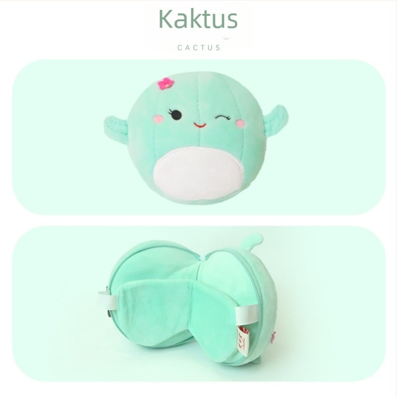 U-oblikovani putni jastuk za vrat s maskom za oči; punilo: poliester vlakna; materijal: poliester-pamuk; težina: 0–0.5 kg; visina: 5.1–10 cm