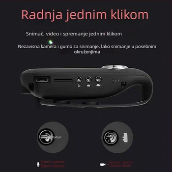 Kamera za tijelo na prsa, 10x optički zoom, 1080p video, 5 MP senzor, Wi-Fi