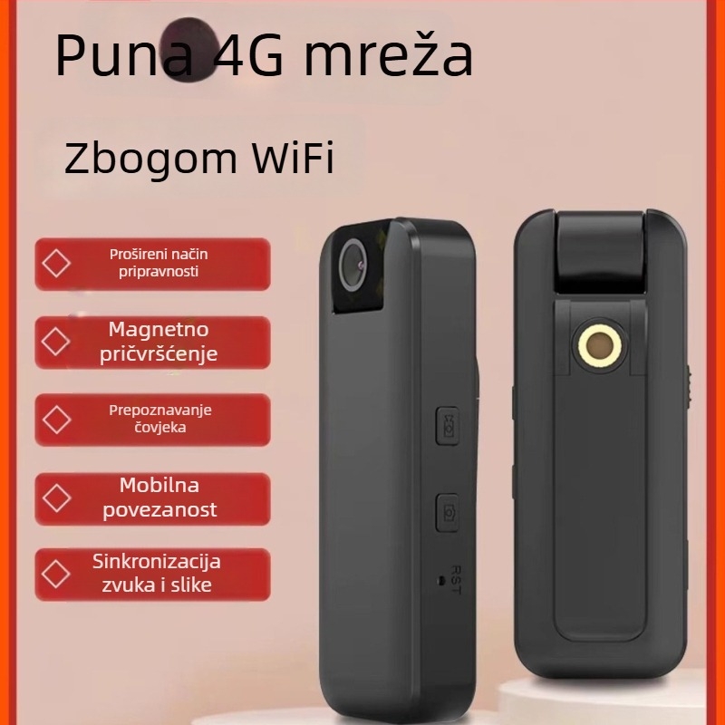 Kamera za tijelo na prsa, 10x optički zoom, 1080p video, 5 MP senzor, Wi-Fi