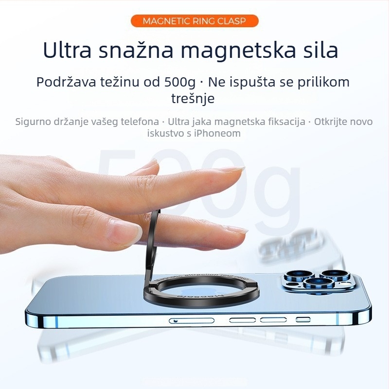 Držač za telefon s prstenom – 360° rotacija, sklopivi kovinski stolni držač, MagSafe magnetsko pričvršćivanje