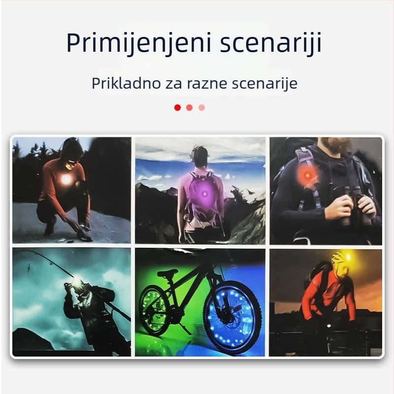 LED svjetlo za kotač planinskog bicikla, čelična žica, ukras na kotaču, Fujizhe marka, licencirana privatna oznaka