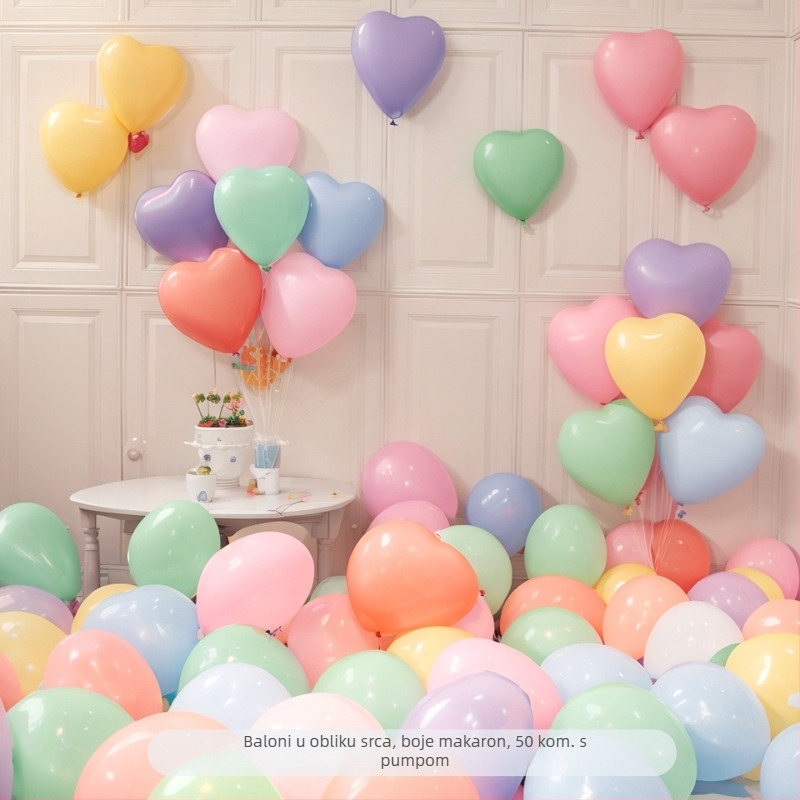 Latex balon u obliku srca; bez ispisa loga; pogodan za Valentinovo, festival Qixi, vjenčanja i Dan djeteta