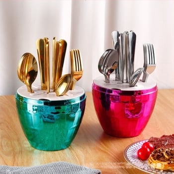 24-dijelni set posuđa od nehrđajućeg čelika – nož, vilica i žlica; 410 nehrđajući čelik, poliranje konopnim kotačićem, suvremen jednostavan stil