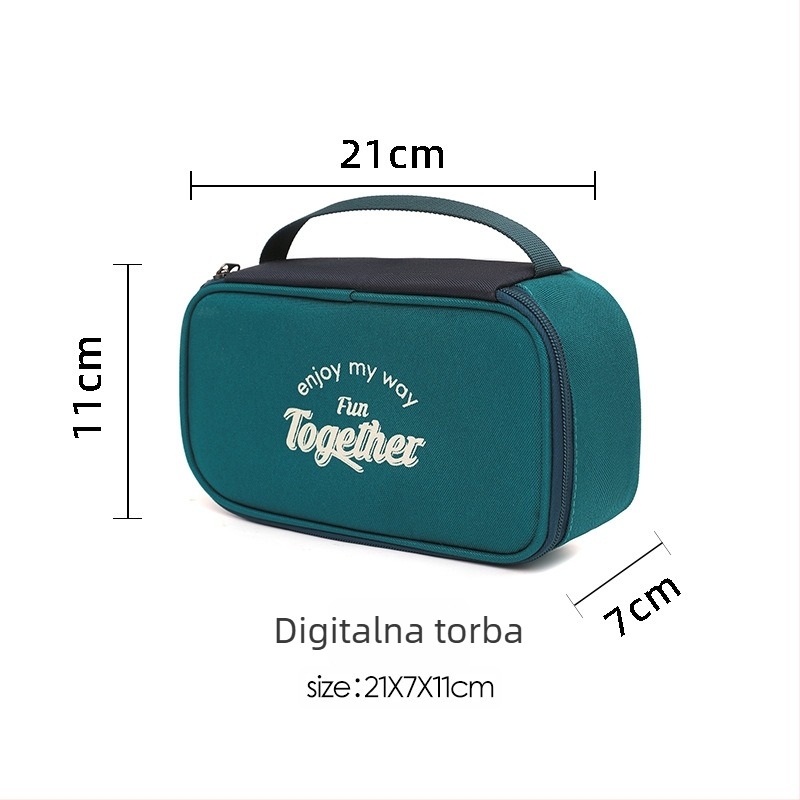 Torba za pohranu elektroničkih dodataka, model Big, poliester, odvojeni pretinci, za power bank, putno skladištenje
