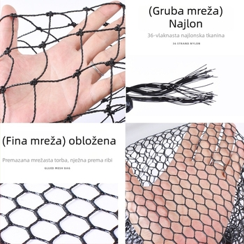 Ogromna aluminijska mreža za pecanje s gustom mrežom, glava promjera 50/60/70 cm, dubina mreže 75–115 cm, debele oči, nosivost 1,0–15 kg