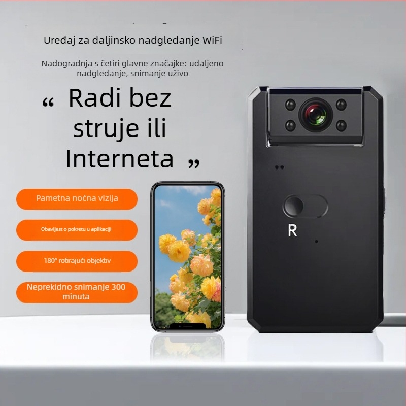 IP kamera s WiFi daljinskim nadzorom, HD snimanje, 80° objektiv, infracrveni noćni vid 5 m