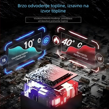 Mobitel – radijator s parnom komorom i toplinskim cijevima, aluminijska legura, 9W, 20 g