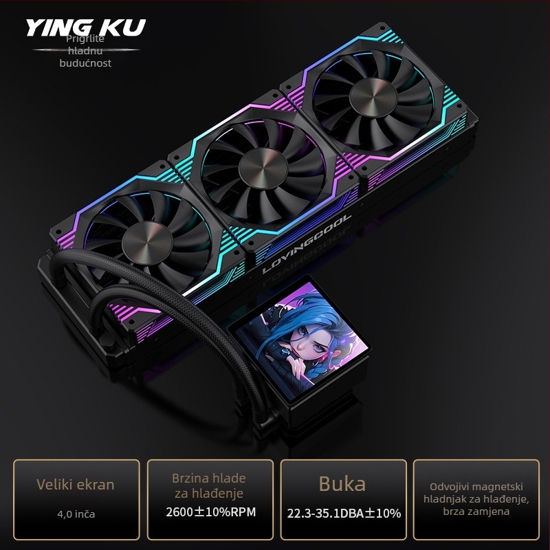 Radijator za vodeno hlađenje – ABS materijal; hidraulički ležaj; brzina 800–1800 RPM; buka 25 dB