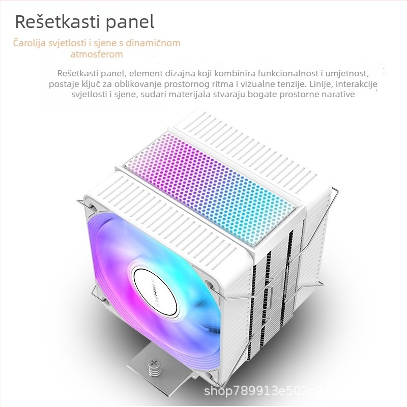 Jiushark CPU hladnjak JF150RS - jednotorni s dvostrukim ventilatorima, 4 cijevi toplinske, hidraulički ležaj, zračno hlađenje, kompatibilan s 12. generacijom