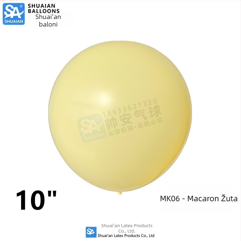 Set latex balona Shuai s otisom logotipa i prilagođenom pakiranjem – okrugli oblik, IP autorizacija