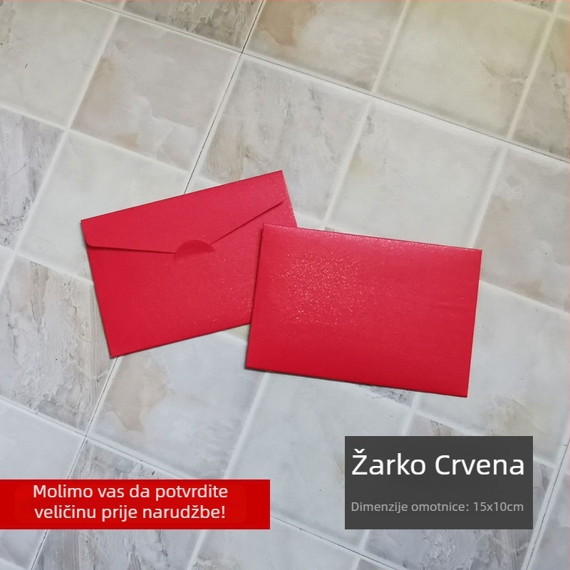 Koverta za čestitku od bisernog papira, s prozorom, z folijom zlatog otiska, spremna za dar