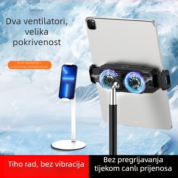 Stalak za hlađenje mobitela i tableta s dvostrukim poluvodičkim hlađenjem – iznimno tiho stolno držač, model S188, 15W, 105g, ABS+PC