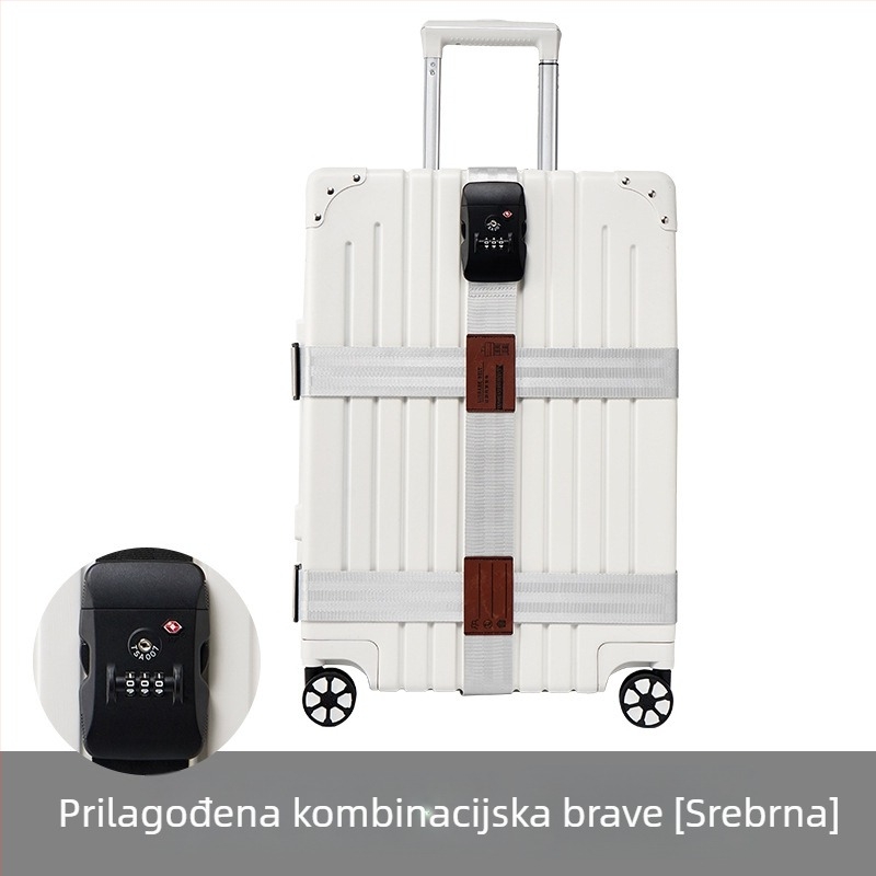 Pojas za prtljagu od najlona, križnog dizajna, protiv krađe, fiksne kopče, brava s kodom za carinu