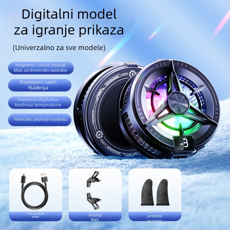 Chladič za telefon s poluvodičnim hlađenjem, izuzetno tih, magnetsko pričvršćivanje, tri brzine, model SR02 Pro-5, 15W Type-C