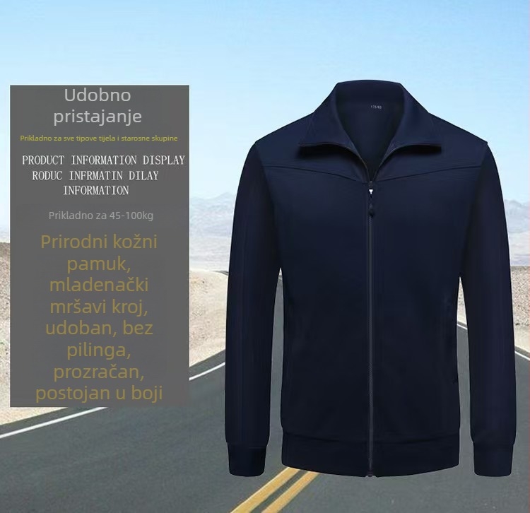 Unisex trening set s dugim rukavima, slobodan kroj, pamukasto-sintetička mješavina tkanine, brzo suši, prozračan