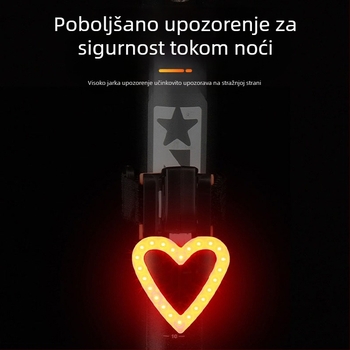 Svjetlo za bicikl za noćnu vožnju s stražnjim i prednjim svjetlom, uzbuna bljeskanja - Marka DRCKHROS, prilagodljivo