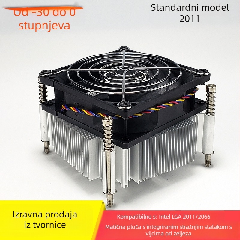 Chladič CPU za LGA2011 Xeon E5 – dvostruki ventilator, bakar-aluminijska legura, hidraulički ležaj, visok protok zraka