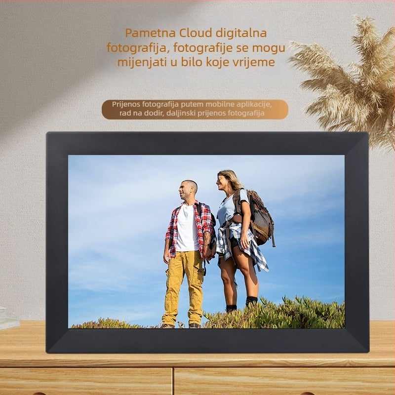 Digitalni okvir za fotografije s WiFi, dodirnim zaslonom i Cloud galerijom, rezolucija 1440x900, 32GB pohrane, SD/USB podrška, model GZ185
