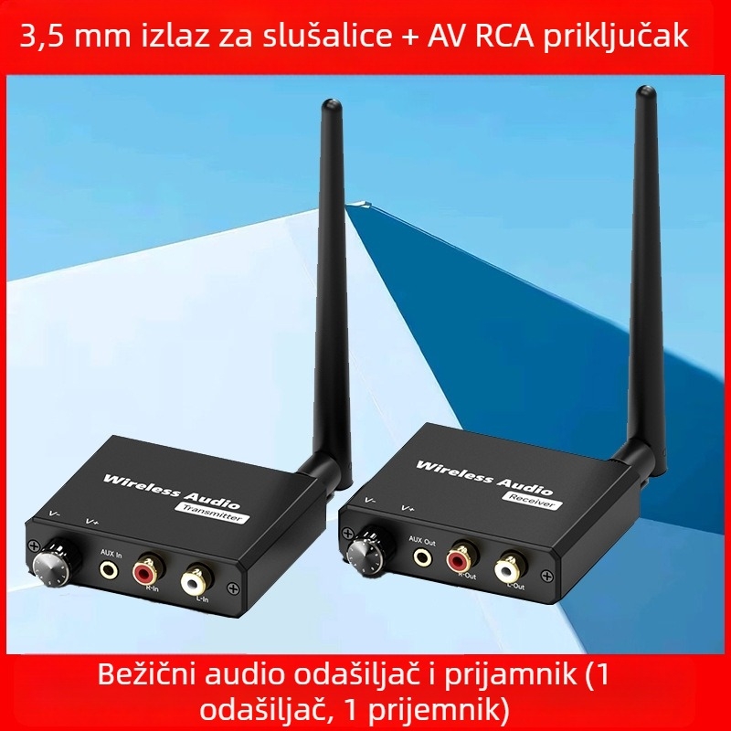Bežični audio transmiter s prijemnikom – 2.4G, 1080P, paket: transmiter + prijemnik + priručnik