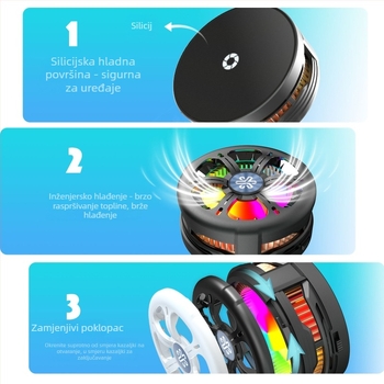 Qi2 certificirani hladnjak za mobitel s poluvodičkim hlađenjem i bežičnim punjenjem – Model Q6, 15W, Type-C, 90 g, za prijenos uživo