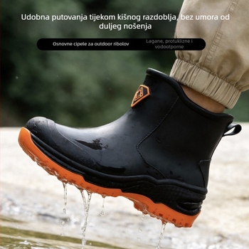 Xunlai muške kratke kišne cipele – PVC gornji dio, EVA ulošak, Slip-On, za sve godišnje doba