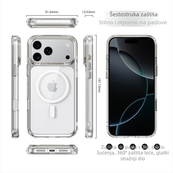 Ohla metalni kućište za telefon s prozirnim okvirom kamere i magnetskim privlačenjem za iPhone 17 Pro – otpornost na pad, injekcijsko oblikovanje