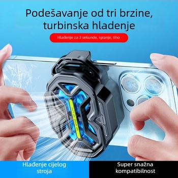 DY59 dvostruki hlađenje telefona s dva ventilatora, zračno hlađenje s tri brzine, dvostruka baterija, bežična veza, kompatibilan s iPhone i Android telefonima