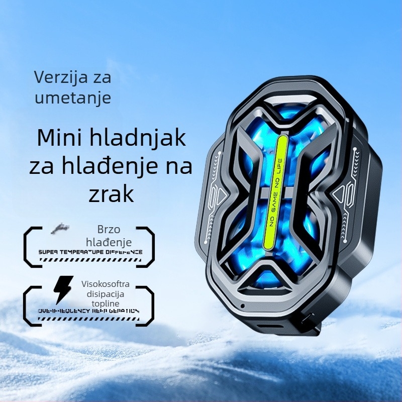 DY59 dvostruki hlađenje telefona s dva ventilatora, zračno hlađenje s tri brzine, dvostruka baterija, bežična veza, kompatibilan s iPhone i Android telefonima