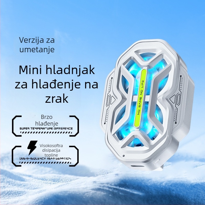 DY59 dvostruki hlađenje telefona s dva ventilatora, zračno hlađenje s tri brzine, dvostruka baterija, bežična veza, kompatibilan s iPhone i Android telefonima