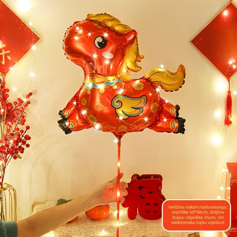 Balon od aluminijske folije s ručicom, oblik crtano životinjo, motivi zodijaka i crtića, otisak logotipa