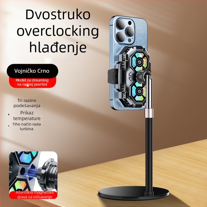 SL22 hlađenje za mobitel s digitalnim prikazom i dva ventilatora, 15W, 74g, Ceramic+ABS, USB-C