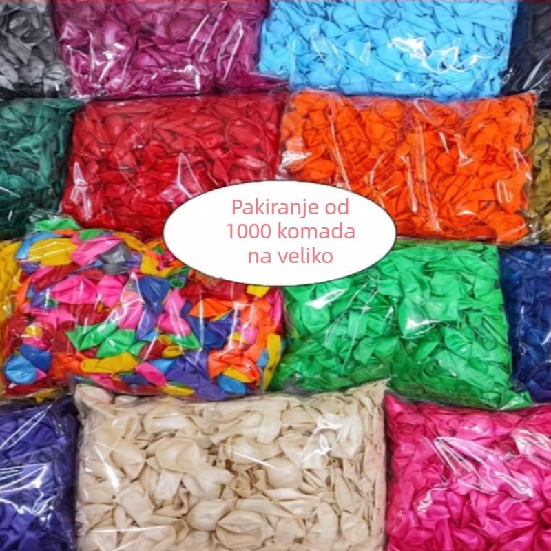 Perlaste latex baloni, paket 1000 komada za zabave i vjenčanja (Vrsta balona: Latex; Materijal: Latex; Oblik: Okrugli; Ispis logotipa: Da; Primjenjivo za: Rođendane, Vjenčanja)