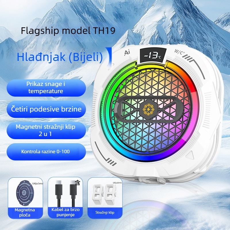 Hkii TH19 poluvodički hladnjak za pametni telefon, s inteligentnom regulacijom temperature, digitalnim zaslonom, USB-C sučelje, magnetskim držanjem, 15–24W