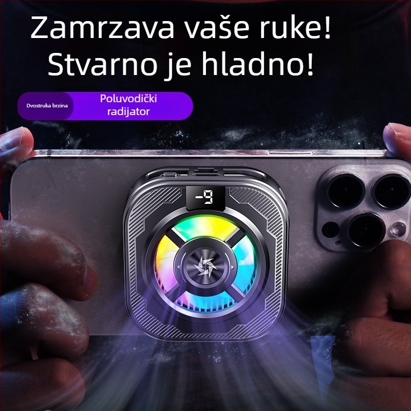 Chladić za telefon s digitalnim zaslonom, poluvodičko brzo hlađenje, magnetsko pričvršćivanje, 8W, Type-C