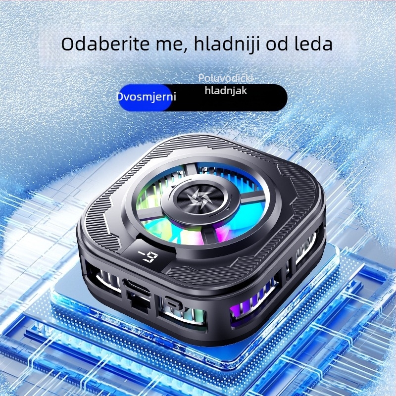 Chladić za telefon s digitalnim zaslonom, poluvodičko brzo hlađenje, magnetsko pričvršćivanje, 8W, Type-C