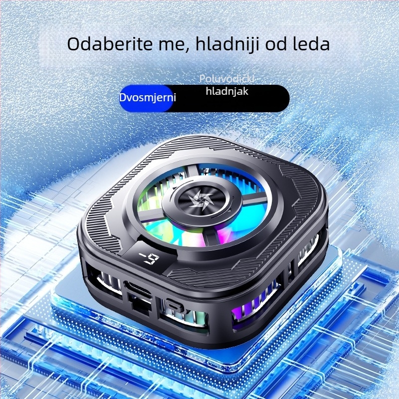 Chladić za telefon s digitalnim zaslonom, poluvodičko brzo hlađenje, magnetsko pričvršćivanje, 8W, Type-C