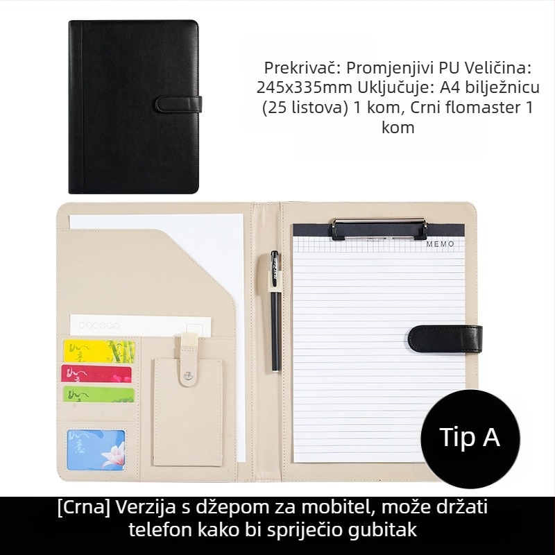 A4 plastični folder s klipsom, model WJJ-02, debljina ploče 0,5 mm, širina stražnje strane 40 mm