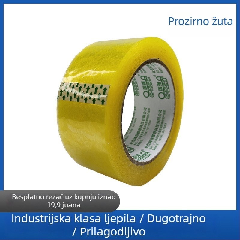 Pakirna traka, BOPP film, ljepilo osjetljivo na pritisak, debljina 0.9–2.6 mm, za brzo pakiranje i otpremu