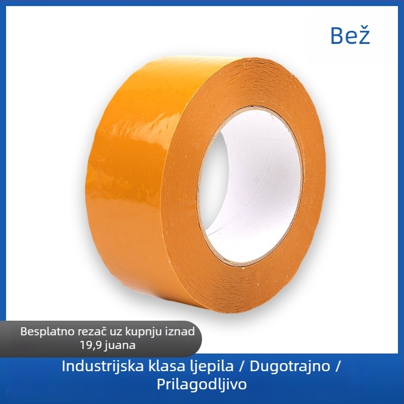 Pakirna traka, BOPP film, ljepilo osjetljivo na pritisak, debljina 0.9–2.6 mm, za brzo pakiranje i otpremu