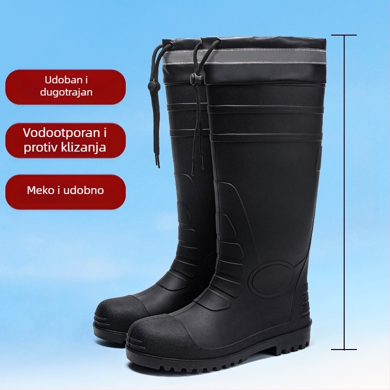 Radne kišne čizme s čeličnim vrhom i čeličnom potplatom, protuklizne, otporne na habanje